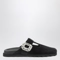 ROGER VIVIER Black suede Mule Slidy Viv