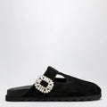 ROGER VIVIER Black suede Mule Slidy Viv
