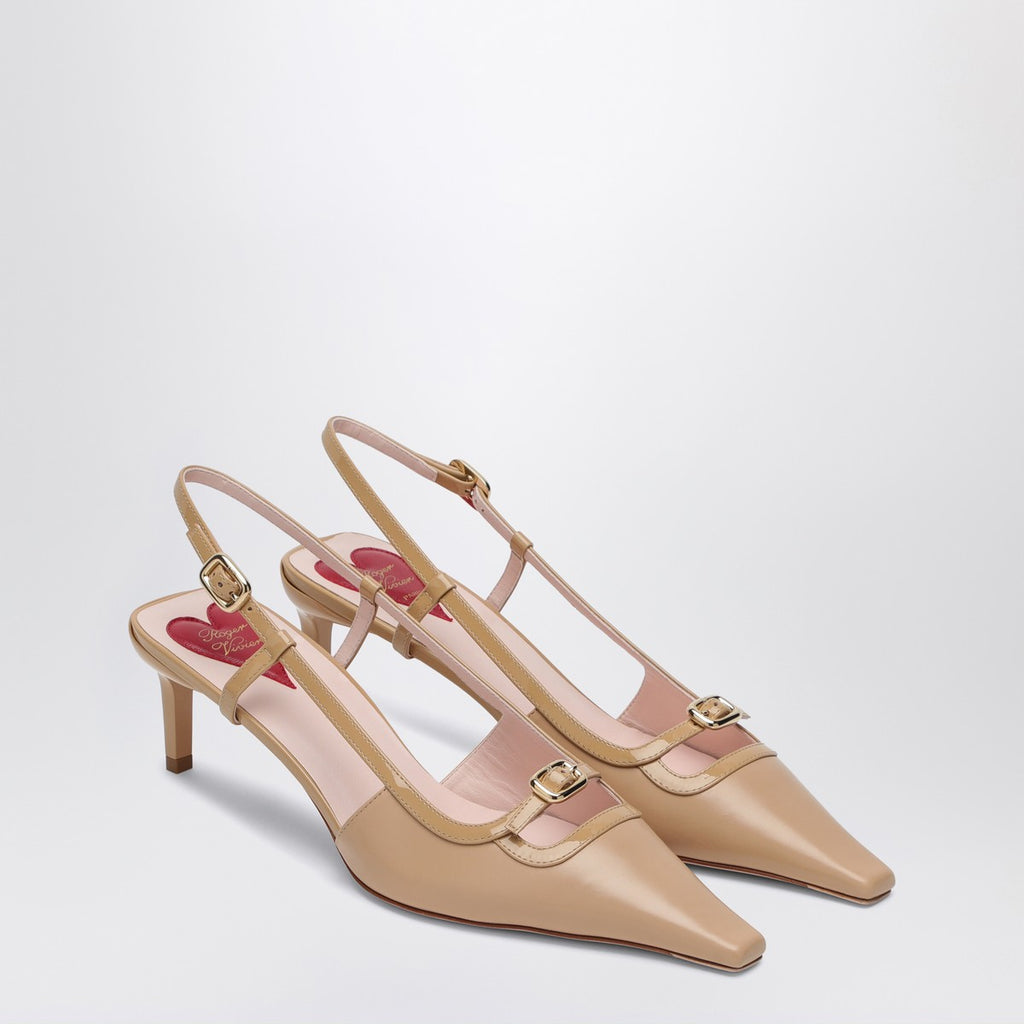ROGER VIVIER Desert leather décolletés Slingback Viv'' Canard