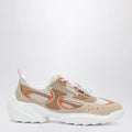 ROGER VIVIER Viv’ on the Run beige/white leather and fabric sneaker