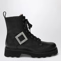 ROGER VIVIER Viv' Rangers Truck black leather ankle boots