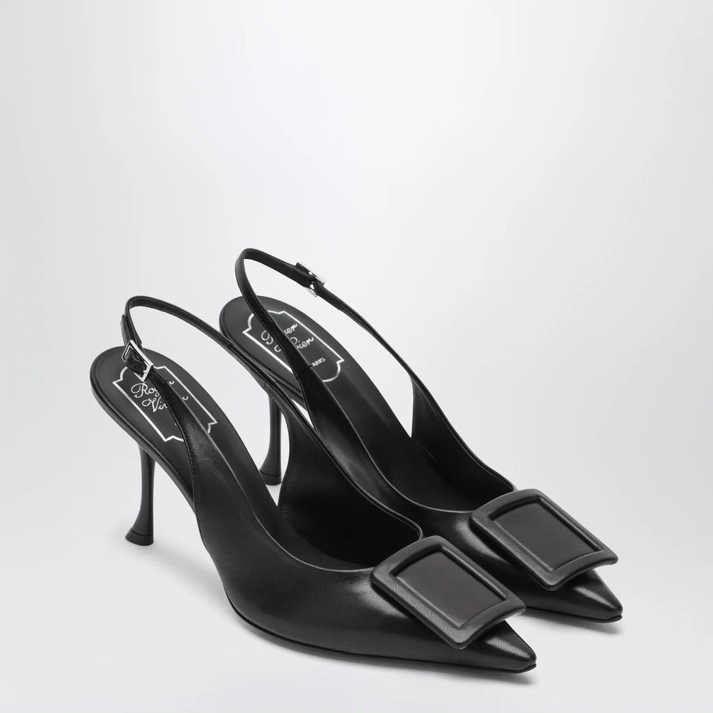 ROGER VIVIER Viv in the City' nappa leather slingbacks black