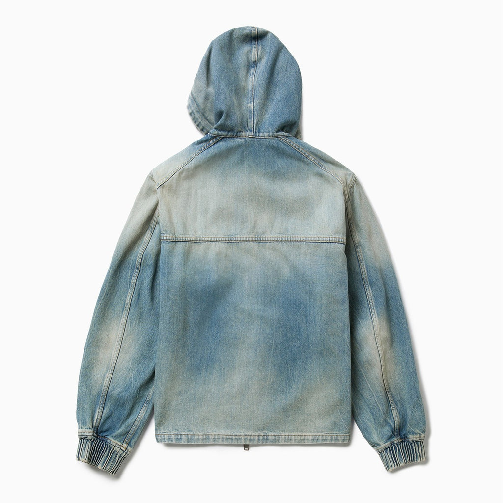 1989 STUDIO Blue denim zip hoodie
