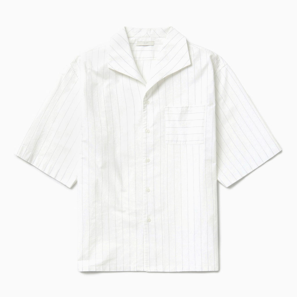 1989 STUDIO Wihite striped Bowling shirt