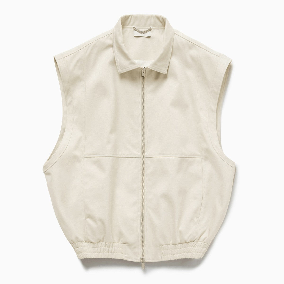 1989 STUDIO Light cream gabardine zip up vest