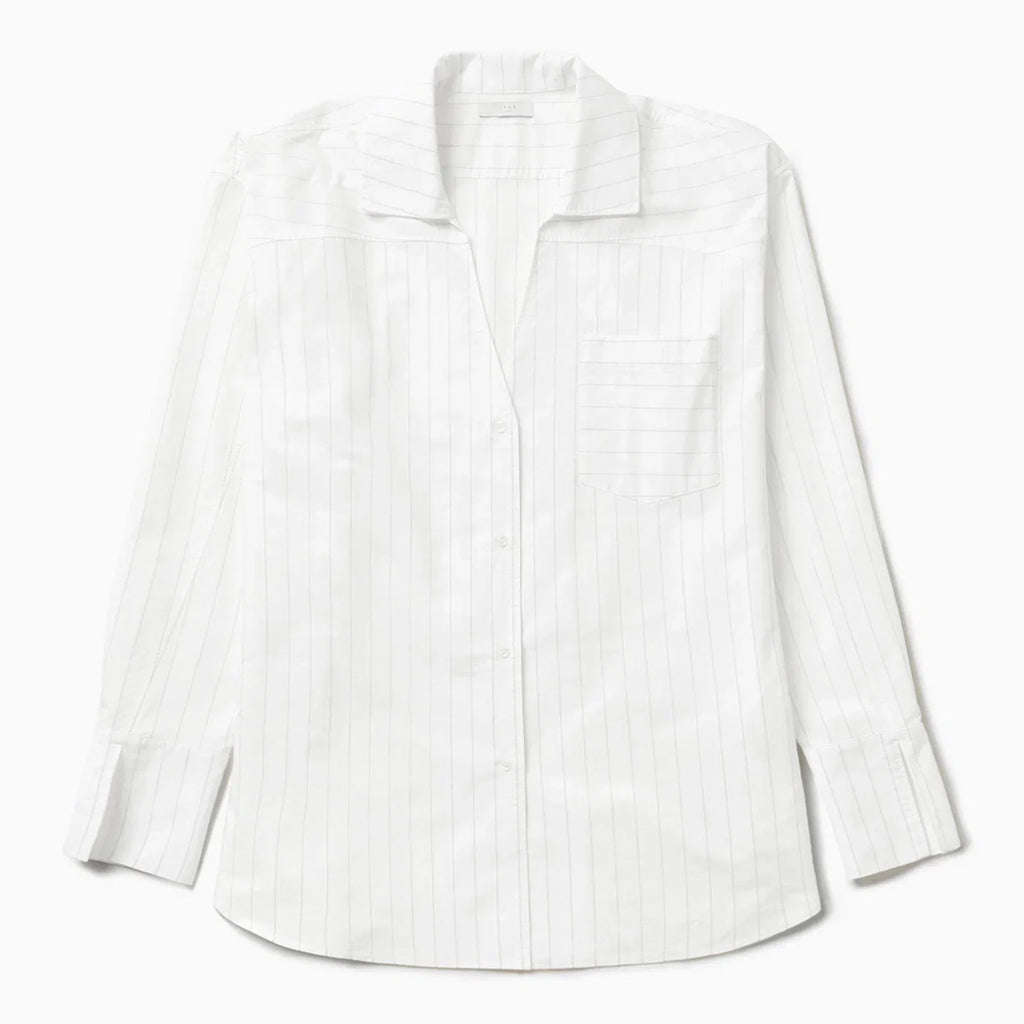 1989 STUDIO Striped l/s shirt dress white