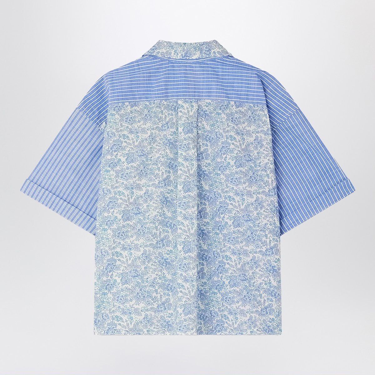 Bonpoint Elyas patchwork light blue shirt