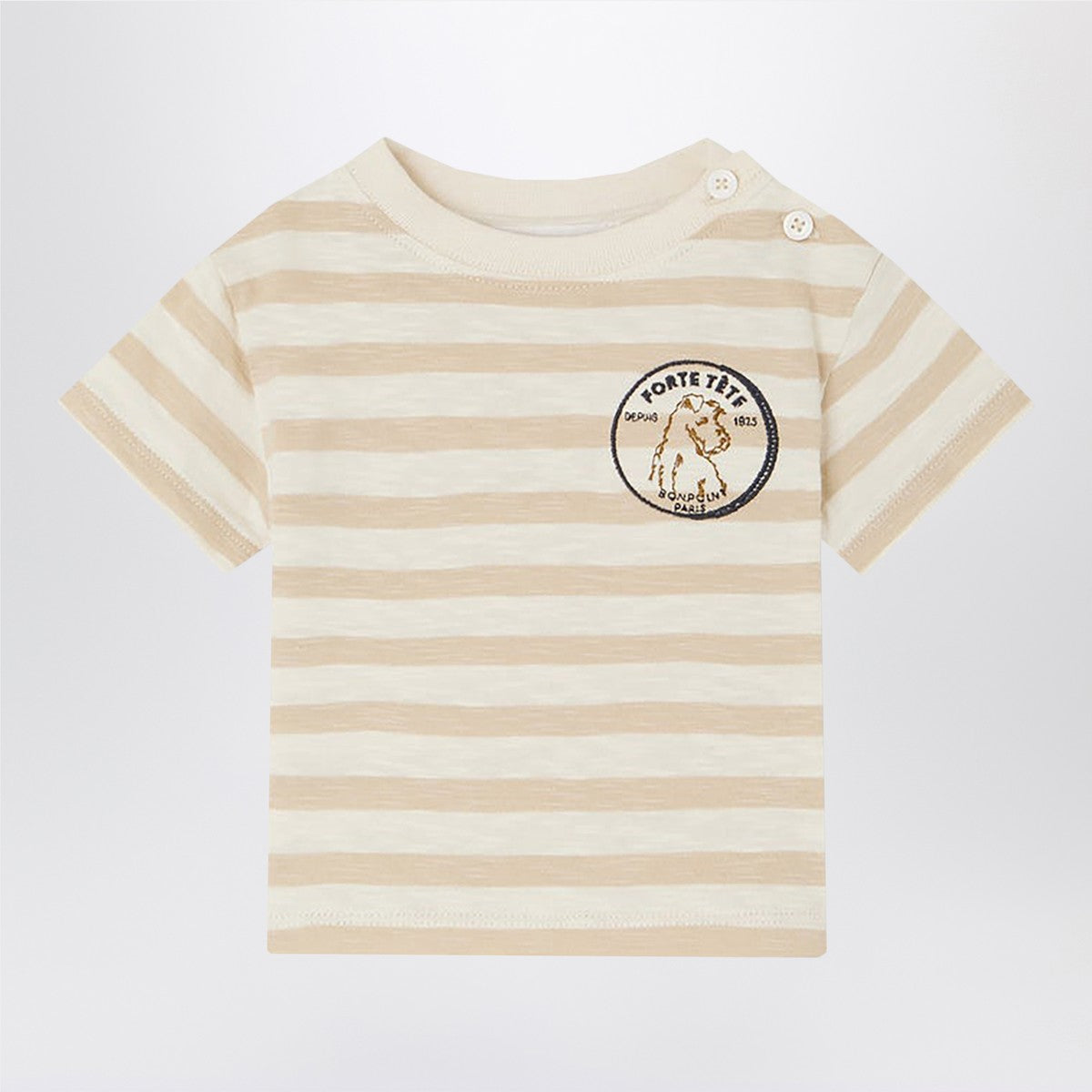 Bonpoint Gaye beige striped T-shirt