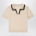 Bonpoint Lisette écru wool and cotton blend sweater