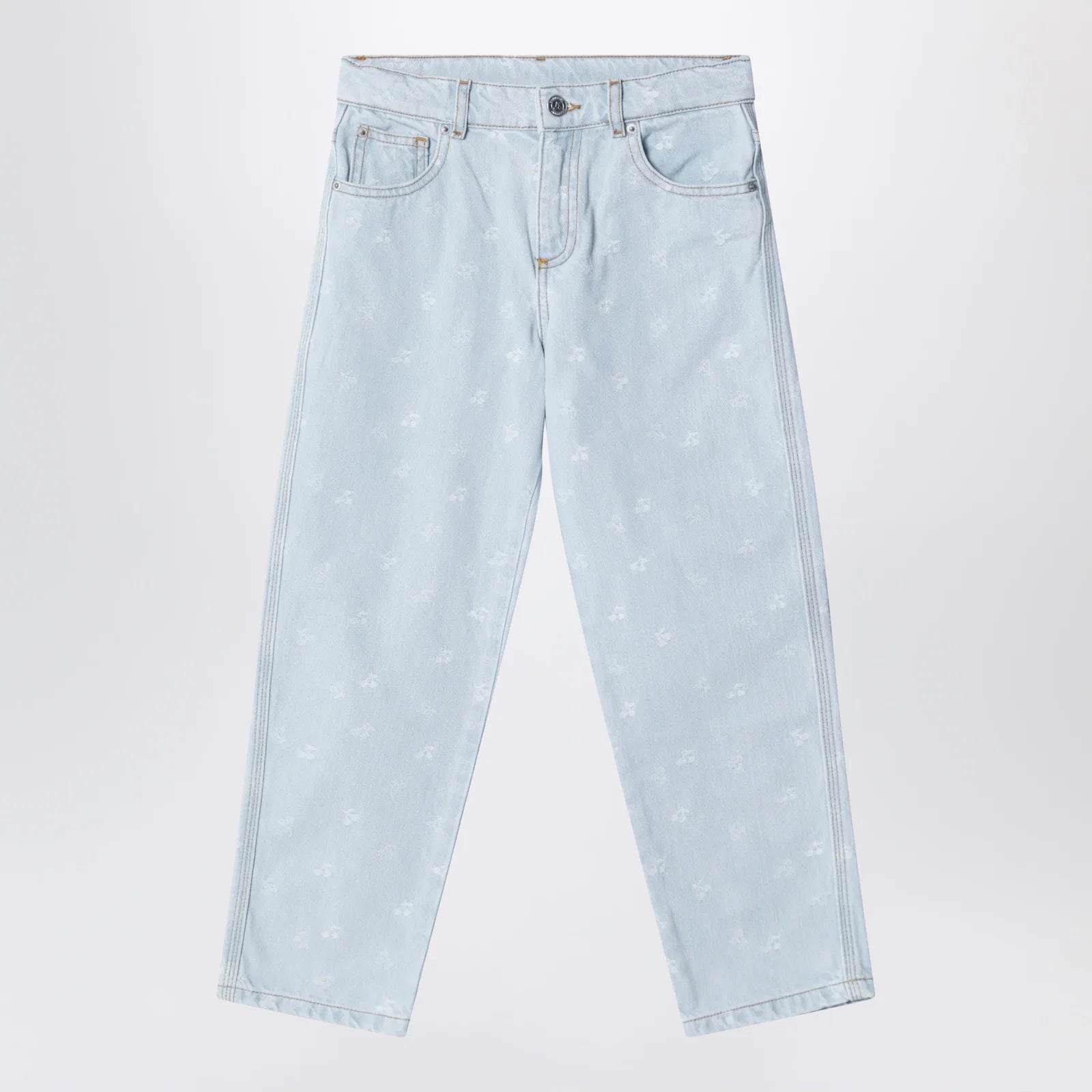 Bonpoint Eloha denim jeans with jacquard cherries