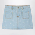 Bonpoint Tison denim skirt with jacquard cherries