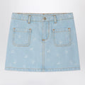 Bonpoint Tison denim skirt with jacquard cherries