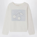 Bonpoint Gena white sweatshirt with embroidered cherries