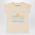 Bonpoint T-shirt Tom ecru with Bain de Soleil print