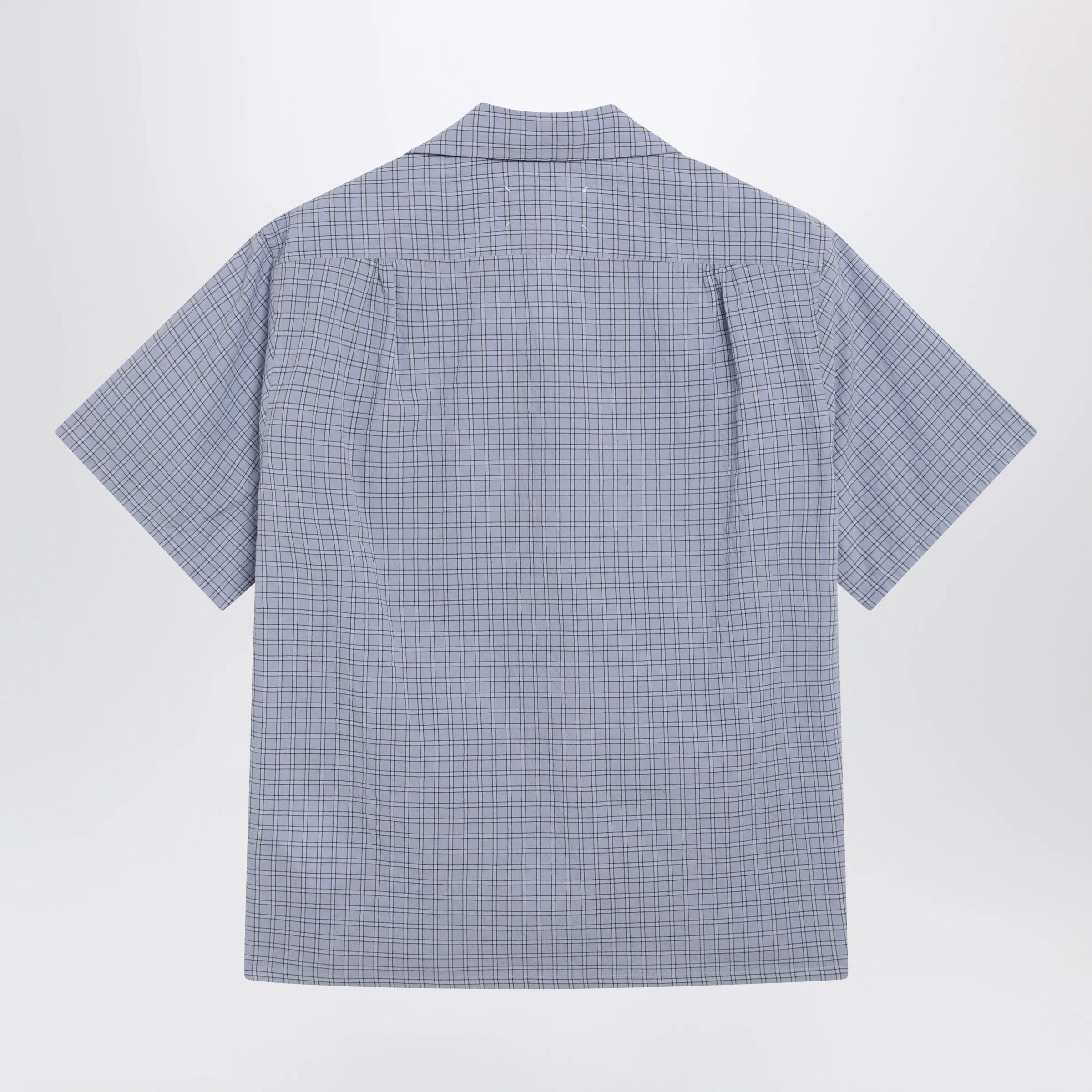 Maison Margiela Light blue check bowling shirt