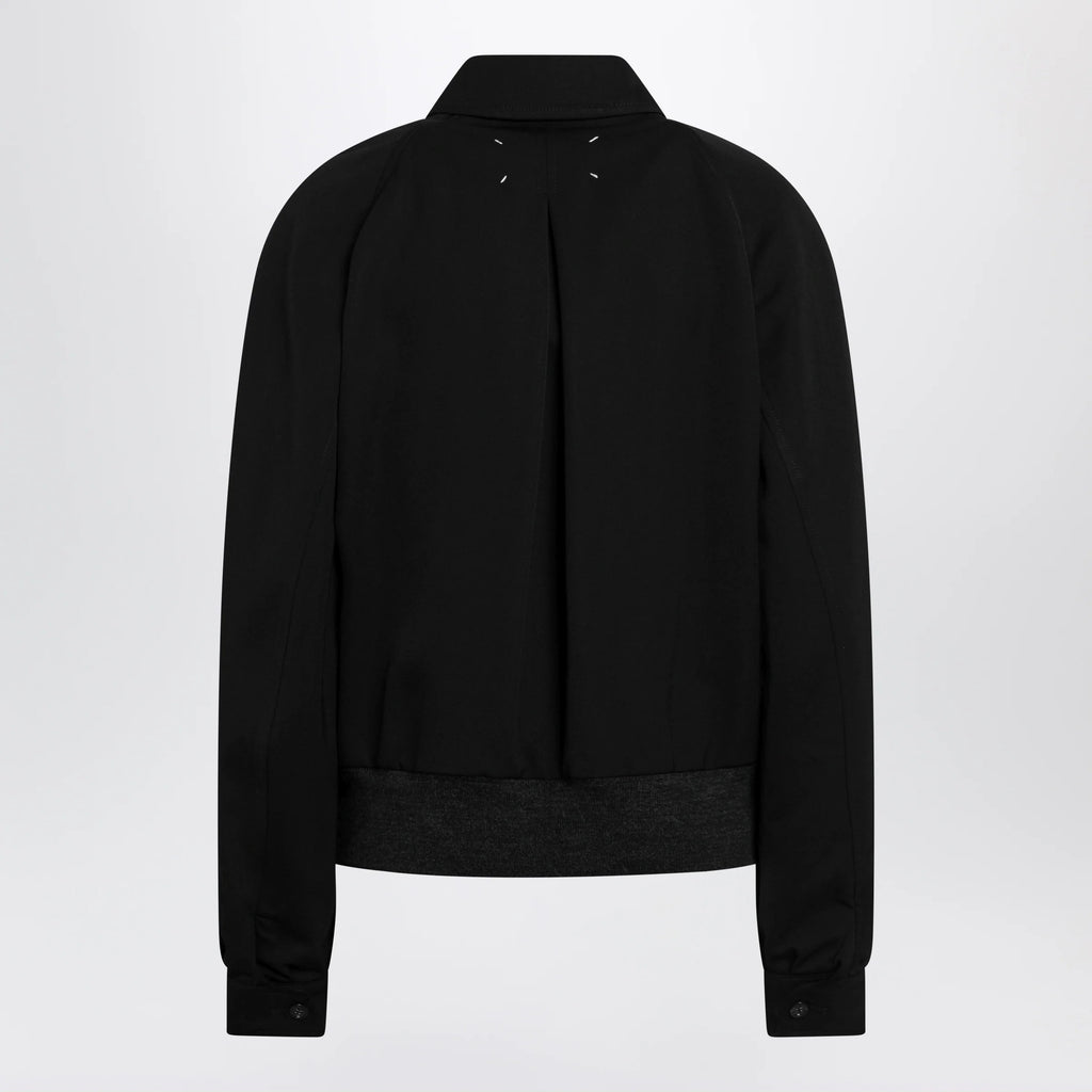 Maison Margiela Black zip-up jacket in virgin wool