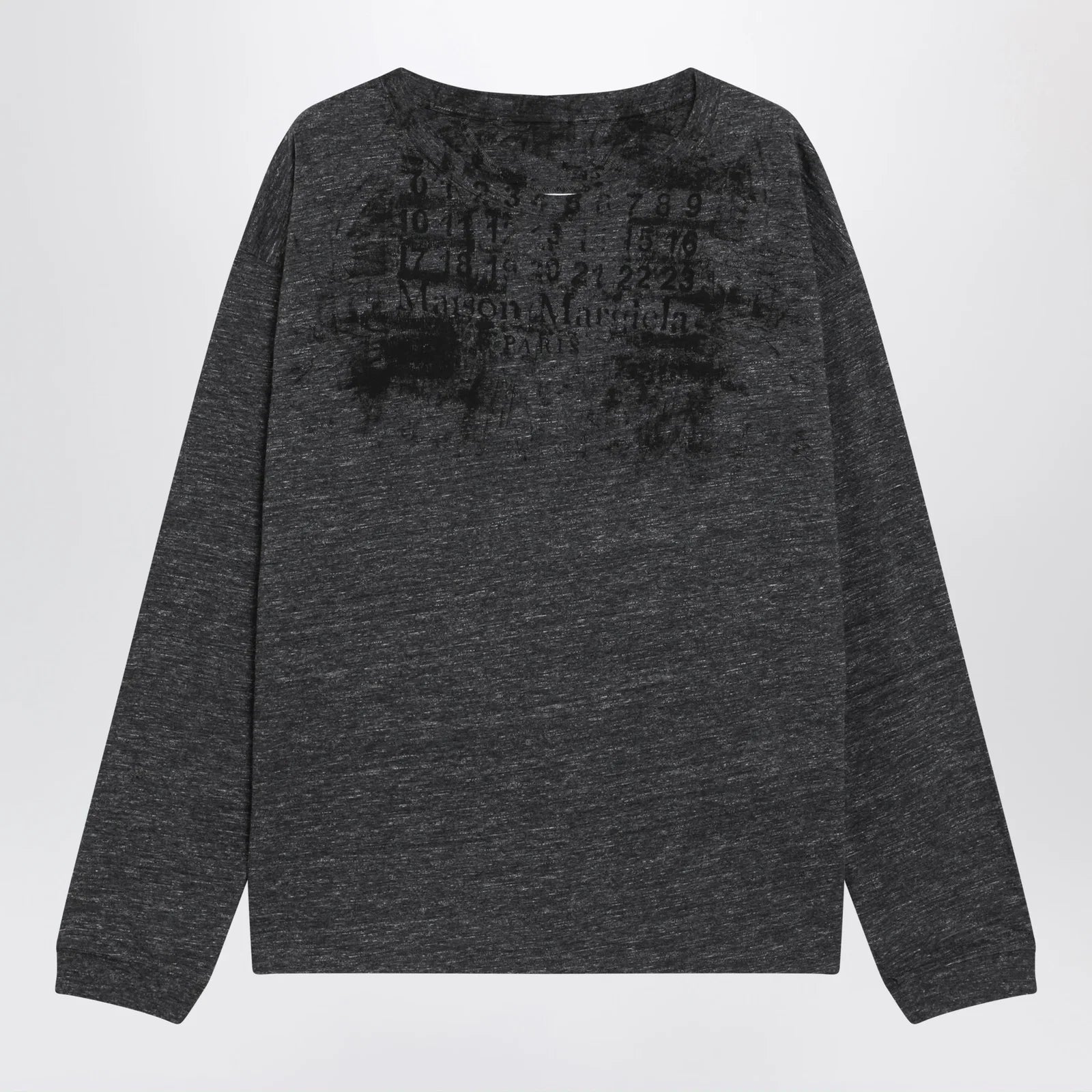 Maison Margiela Long-sleeve cotton T-shirt in dark grey