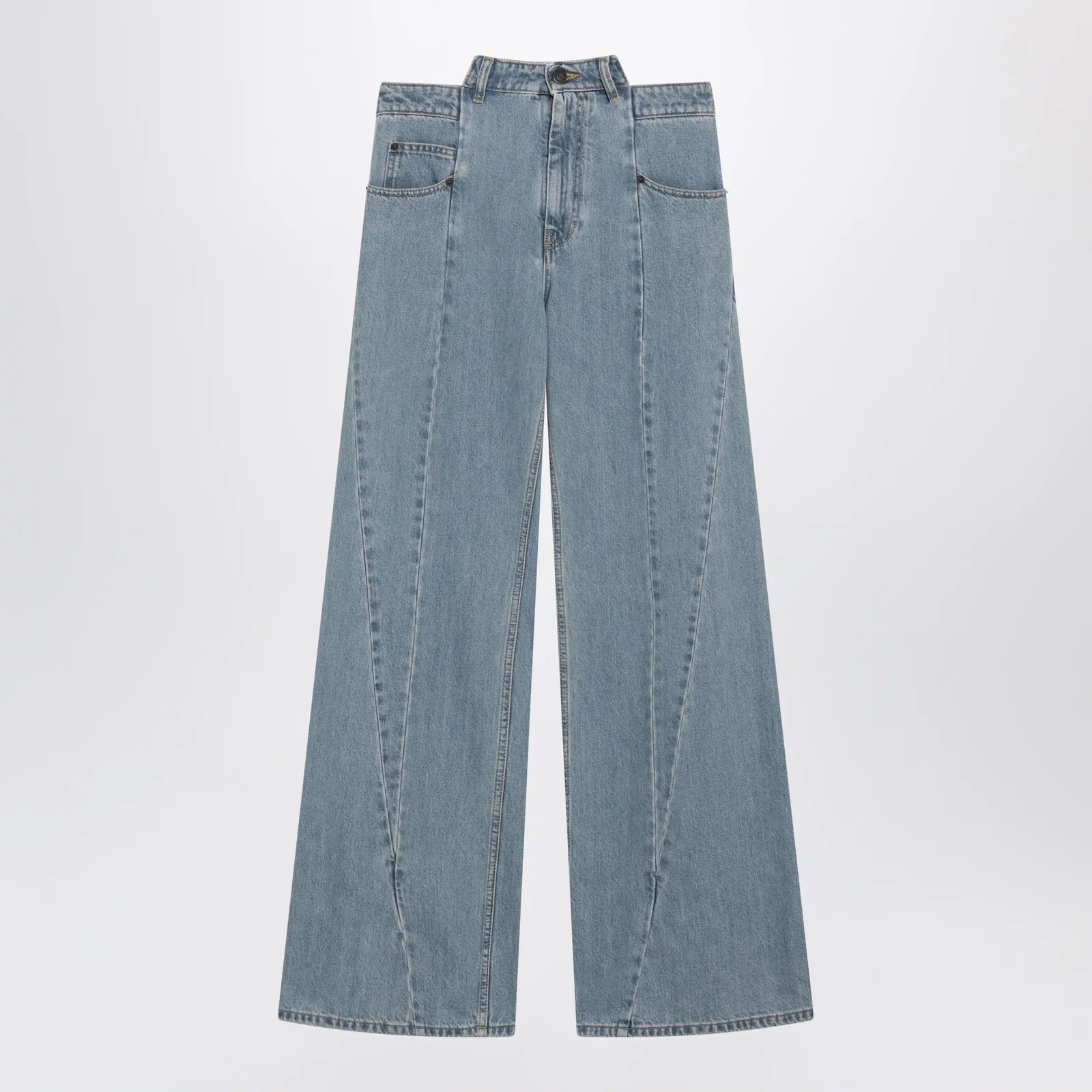 Maison Margiela Stonewashed straight-leg denim jeans in medium blue
