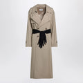 MM6 Maison Margiela Beige cotton trench coat with gloves