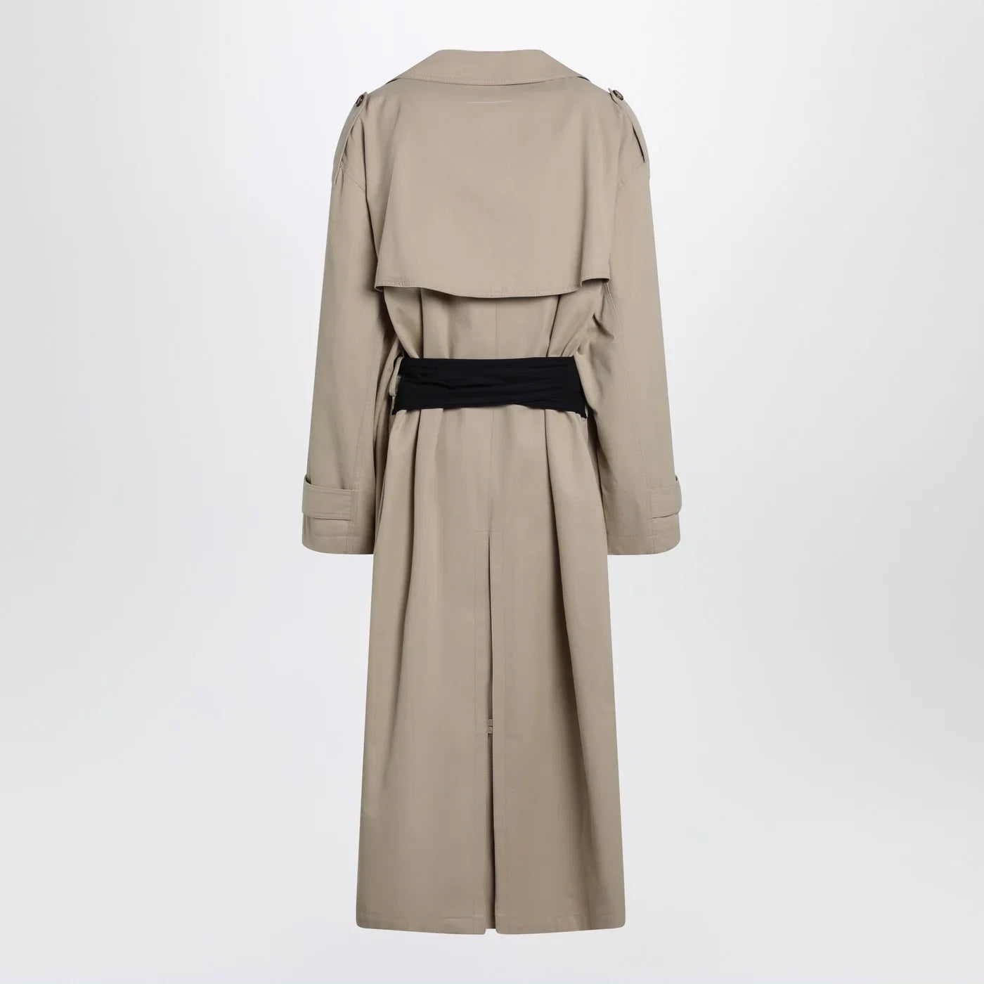 MM6 Maison Margiela Beige cotton trench coat with gloves