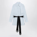 MM6 Maison Margiela Light blue cotton shirt with gloves