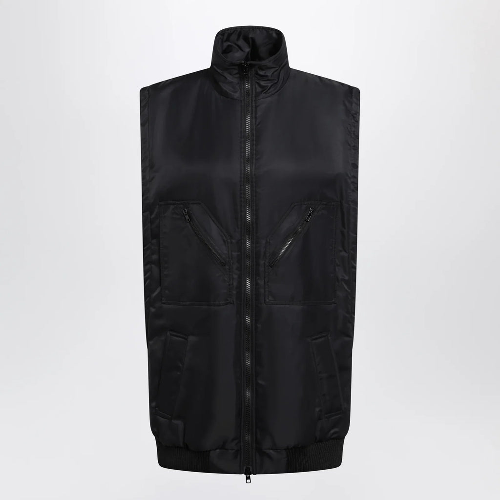 MM6 Maison Margiela Black Nylon Zip-Up Vest