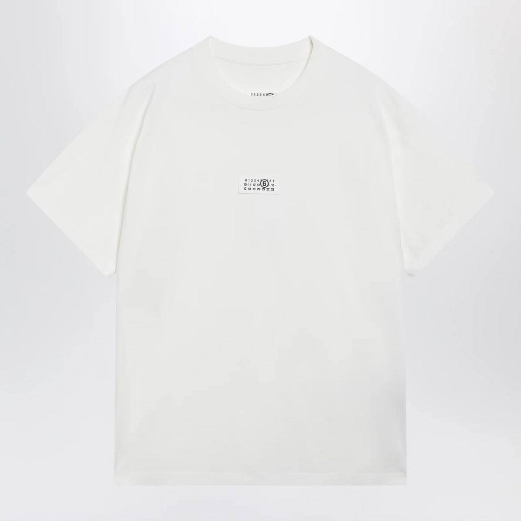 MM6 Maison Margiela White cotton jersey T-shirt with logo patch