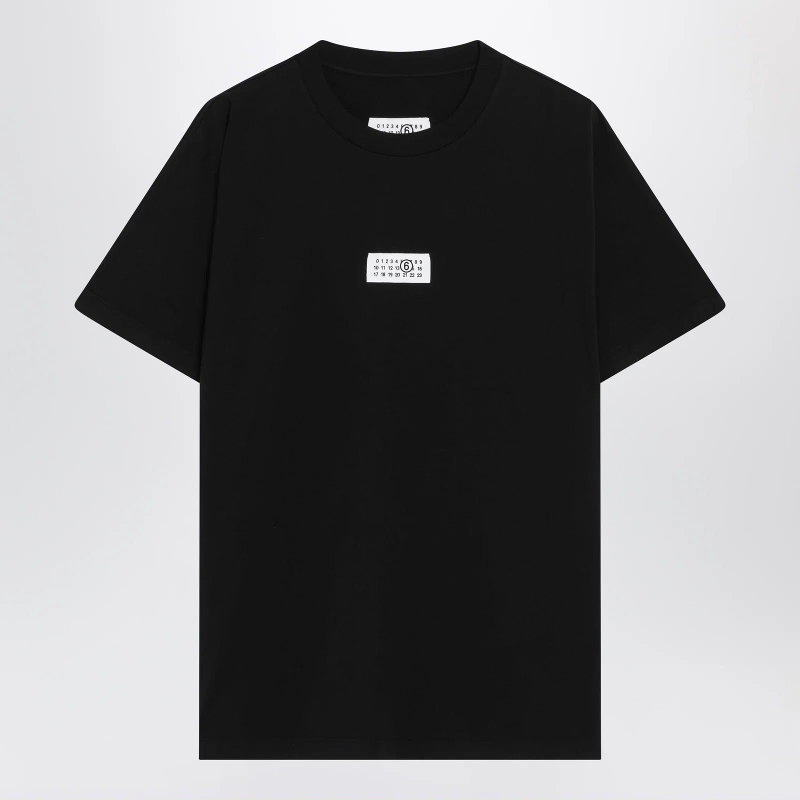 MM6 Maison Margiela Black cotton jersey T-shirt with logo patch