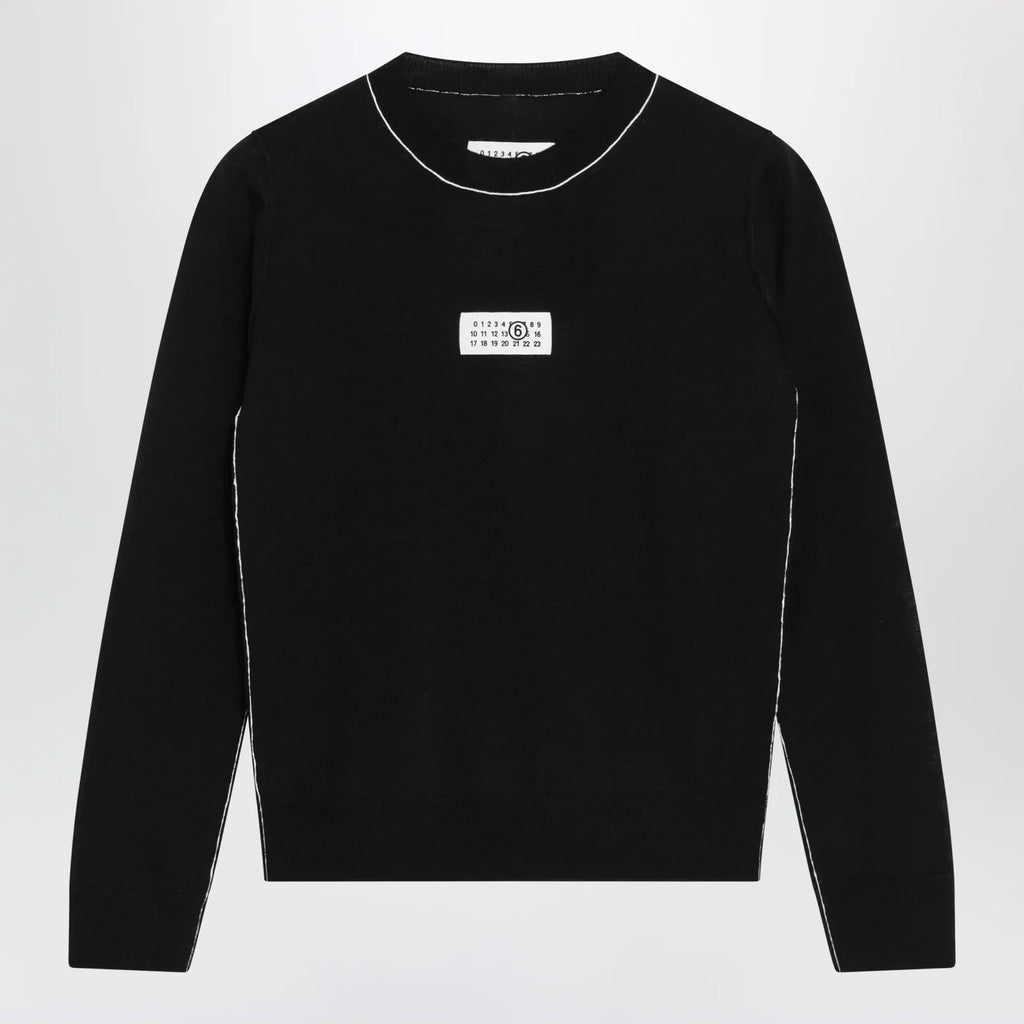 MM6 Maison Margiela Wool-blend sweater with contrast trim in black