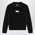 MM6 Maison Margiela Wool-blend sweater with contrast trim in black