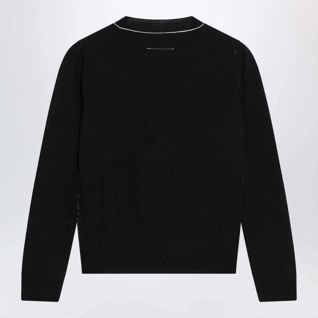 MM6 Maison Margiela Wool-blend sweater with contrast trim in black