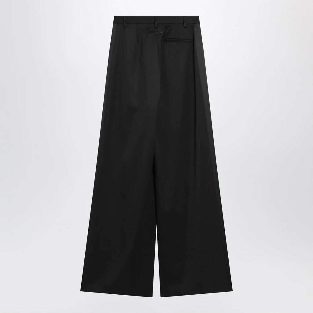 MM6 Maison Margiela Black satin palazzo pants
