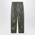 MM6 Maison Margiela Khaki green wide-leg trousers in faux leather