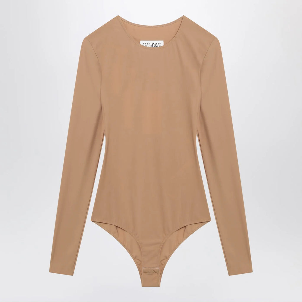 MM6 Maison Margiela Skin-tone bodysuit in lycra jersey