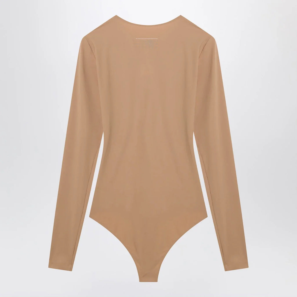 MM6 Maison Margiela Skin-tone bodysuit in lycra jersey