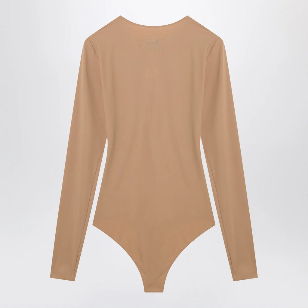 MM6 Maison Margiela Skin-tone bodysuit in lycra jersey