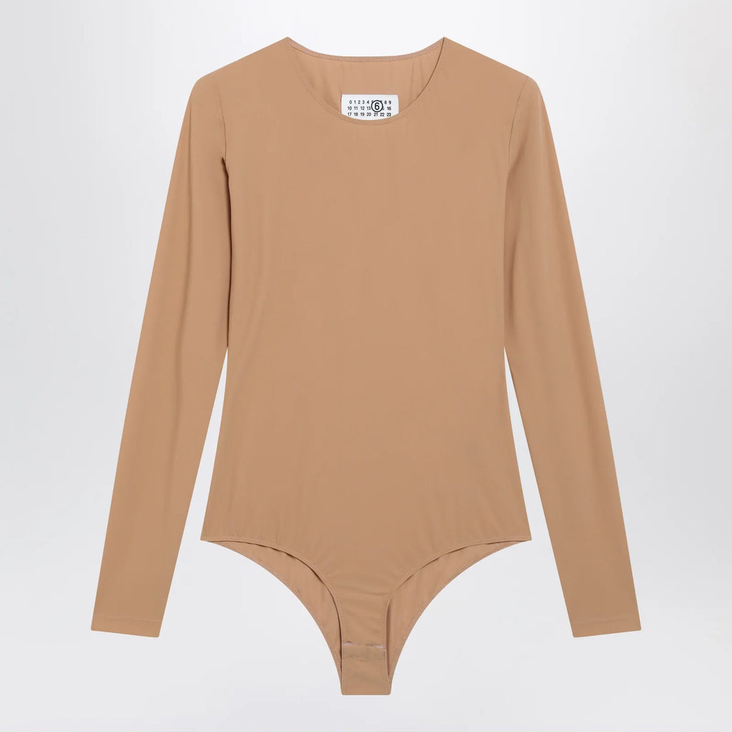 MM6 Maison Margiela Skin-tone bodysuit in lycra jersey