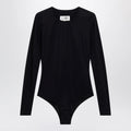 MM6 Maison Margiela Black lycra jersey bodysuit