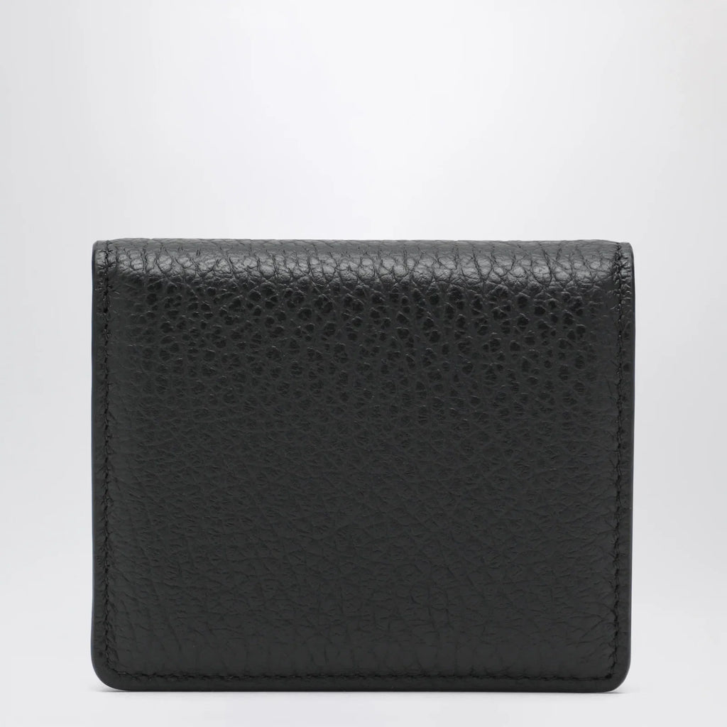 Maison Margiela Four Stitches compact grained leather card holder in black