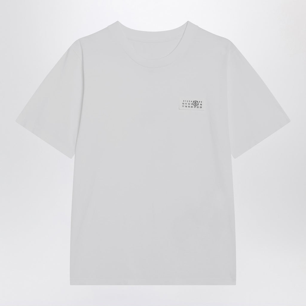 MM6 Maison Margiela White T-shirt with Numeric patch
