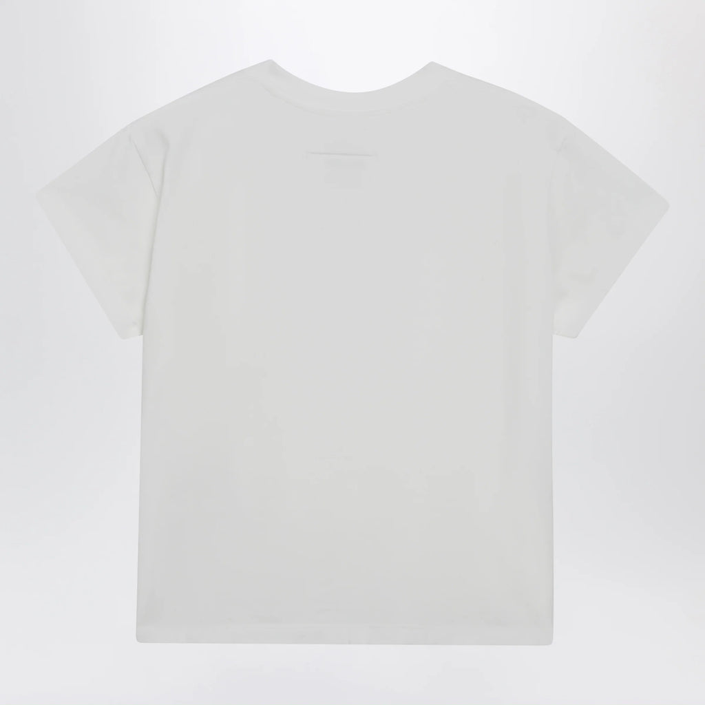 MM6 Maison Margiela Off-white cotton jersey T-shirt with numeric embroidery