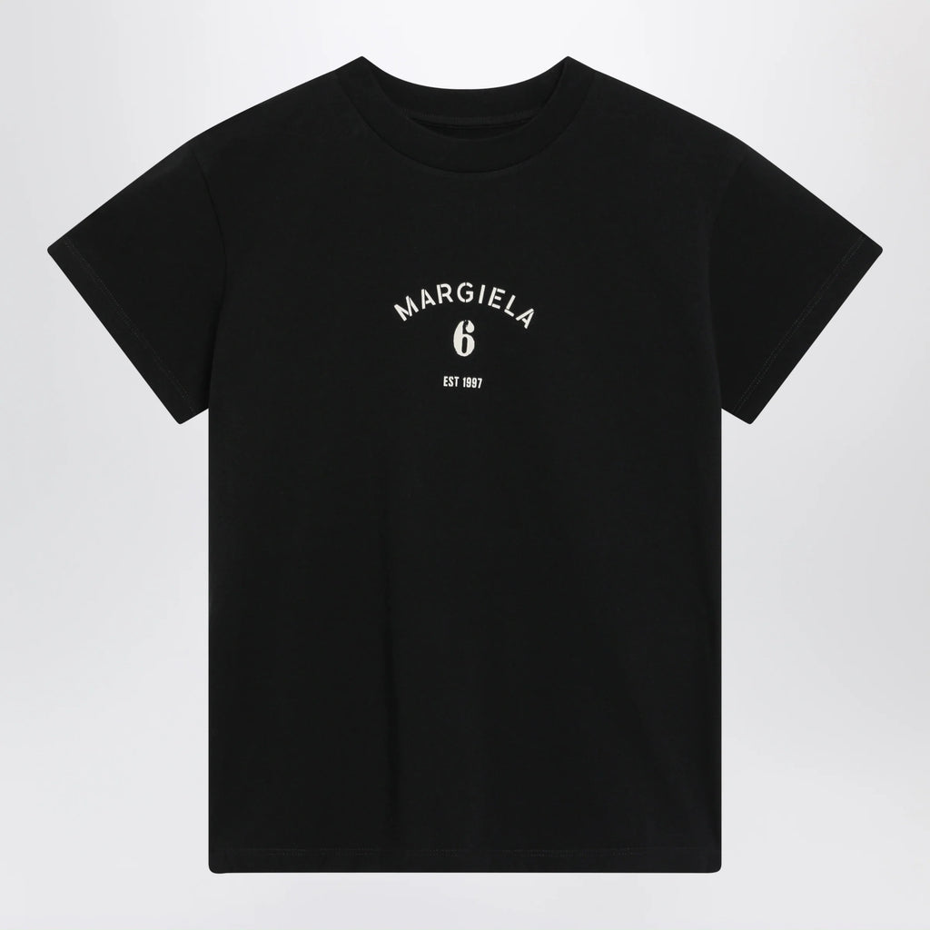 MM6 Maison Margiela Black T-shirt with logo print