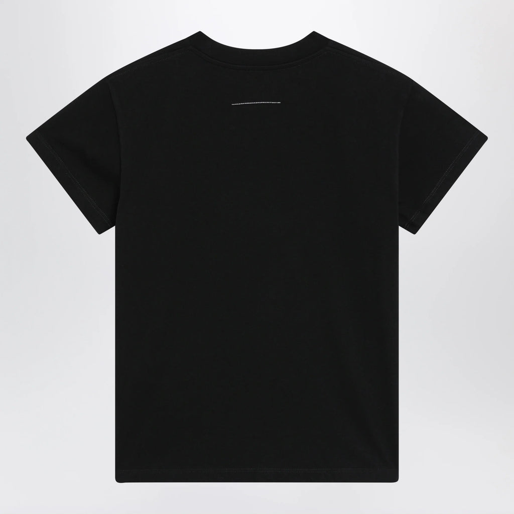 MM6 Maison Margiela Black T-shirt with logo print