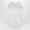 MM6 Maison Margiela Cotton shirt with sheer panels in off-white