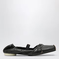 MM6 Maison Margiela Square-toe ballerinas in brown calfskin leather