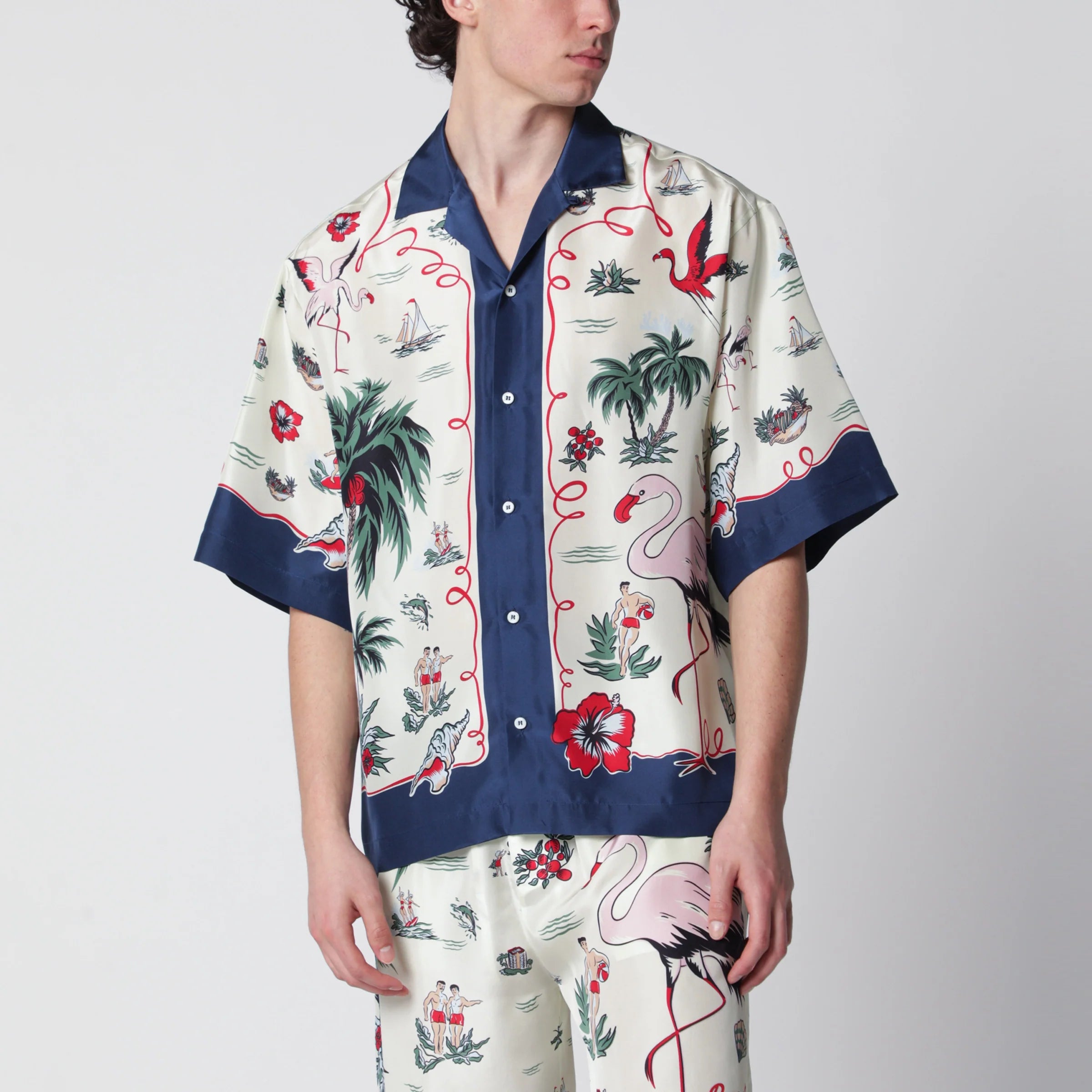 Dsquared2 Aloha Souvenir silk bowling shirt in multicolor