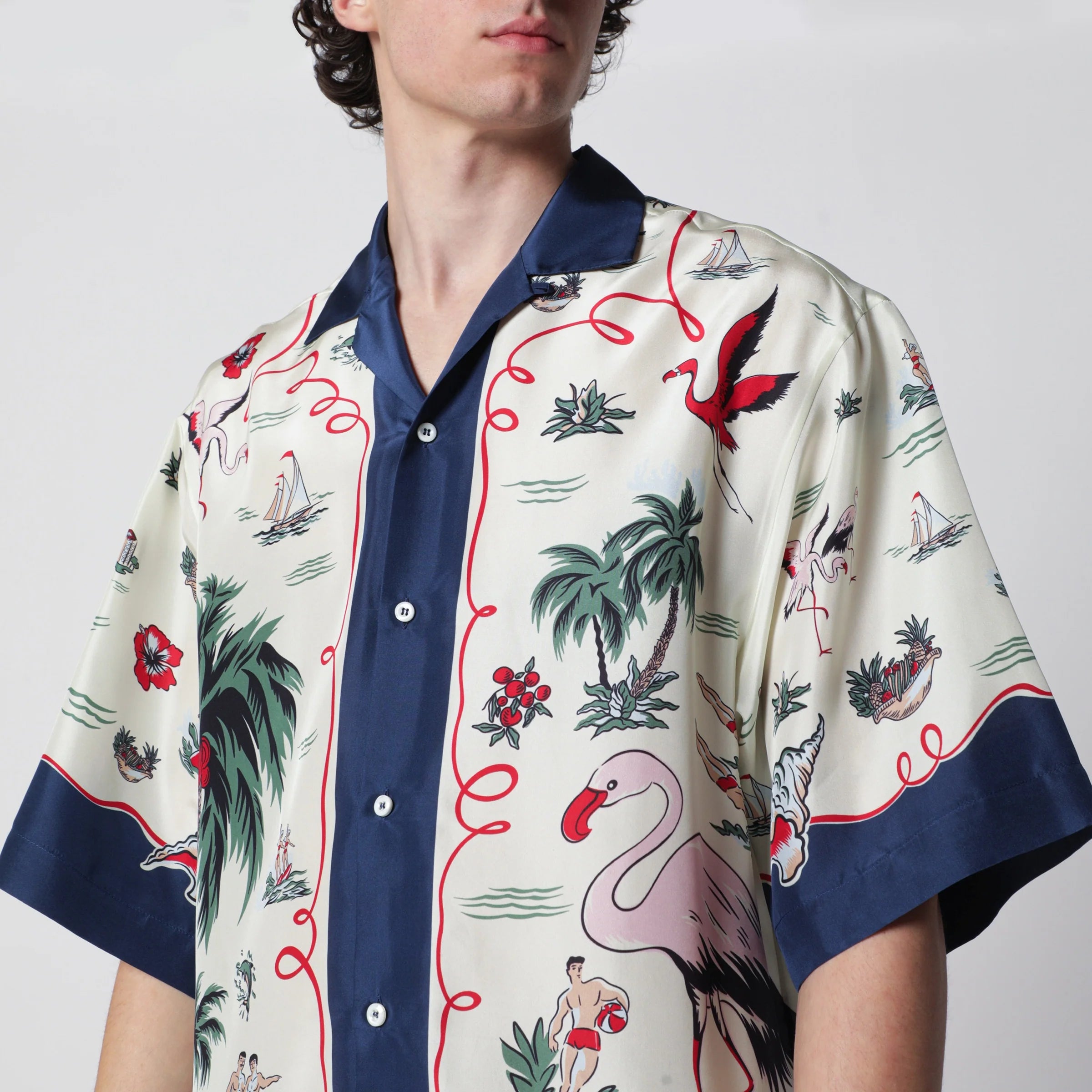 Dsquared2 Aloha Souvenir silk bowling shirt in multicolor