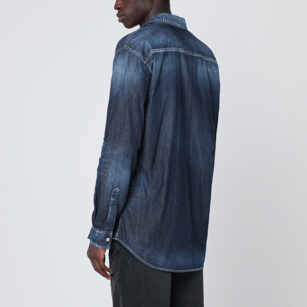 Dsquared2 Dan shirt in washed blue denim