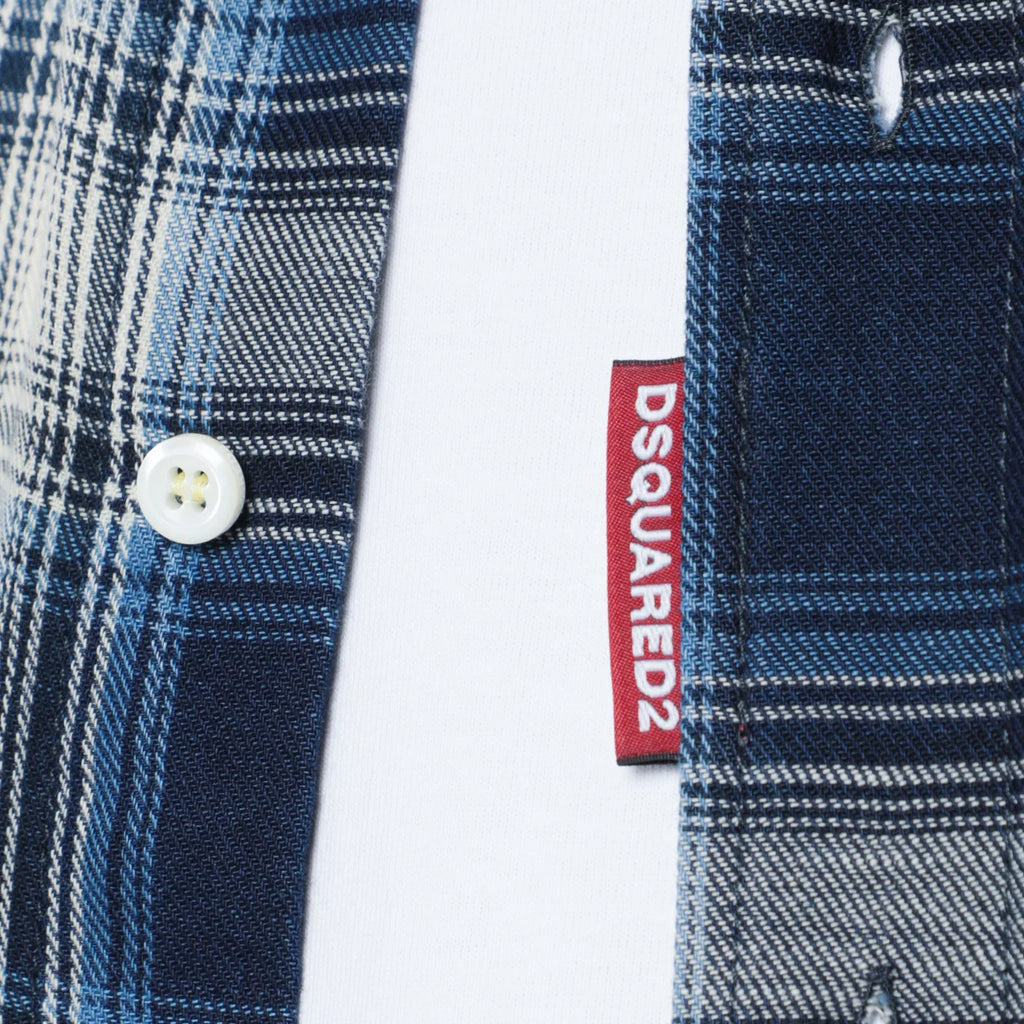 Dsquared2 Blue/white check patterned shirt