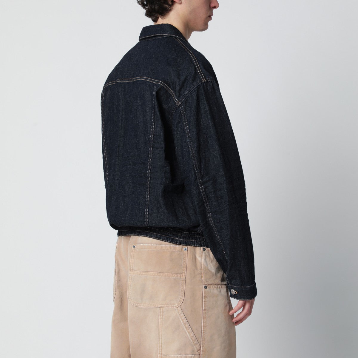 Dsquared2 Navy blue zip-up denim jacket